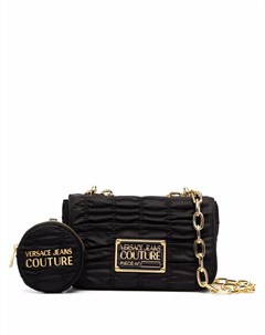 Плиссированная сумка через плечо с логотипом Versace jeans couture