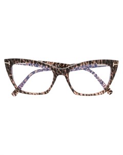 Очки в оправе кошачий глаз с леопардовым принтом Tom ford eyewear