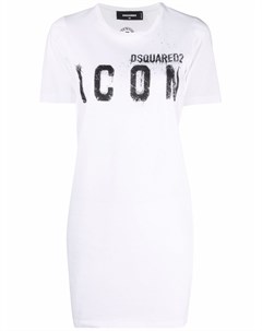 Короткое платье футболка с принтом Icon Dsquared2