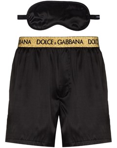 Комплект из шелковых шортов и маски с логотипом Dolce&gabbana