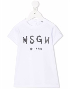Платье с короткими рукавами и логотипом Msgm kids