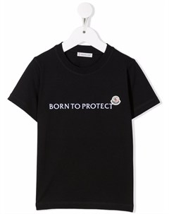 Футболка Born To Protect с логотипом Moncler enfant