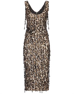 Платье с пайетками и леопардовым принтом Dolce&gabbana