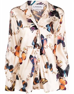 Шелковая блузка с принтом Lanvin