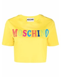Укороченная футболка с логотипом Moschino