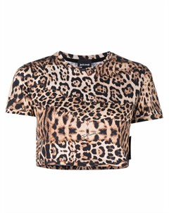 Укороченная футболка с леопардовым принтом Just cavalli