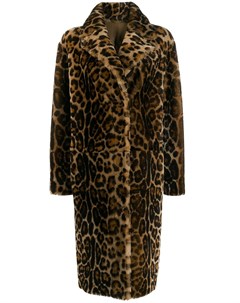 Однобортное пальто с леопардовым принтом Liska