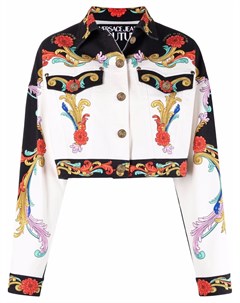 Джинсовая куртка с принтом Sun Flower Garland Versace jeans couture