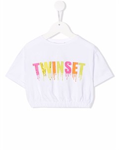 Укороченный свитер с логотипом Twinset kids