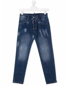 Узкие джинсы с эффектом потертости Dsquared2 kids