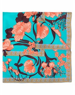 Шелковый платок с цветочным принтом Versace