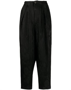 Укороченные жаккардовые брюки со складками Uma wang
