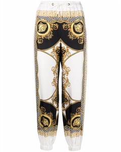 Шелковые брюки с принтом Coupe Des Dieux Versace