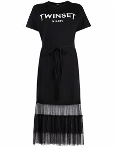 Платье футболка миди с логотипом Twinset