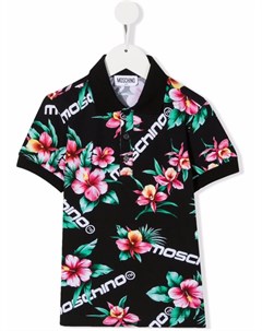 Рубашка с короткими рукавами и цветочным принтом Moschino kids