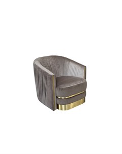 Кресло велюровое серо коричневое серый 82x83x91 см Garda decor