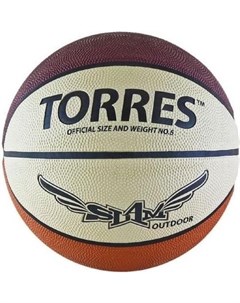 Баскетбольный мяч Slam р 5 бежевый бордовый оранжевый B00065 Torres