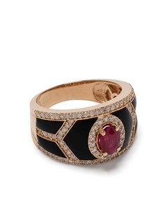 Кольцо Shield из розового золота с рубином и бриллиантами Terzihan