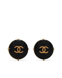 Серьги клипсы 1994 го года с логотипом CC Chanel pre-owned