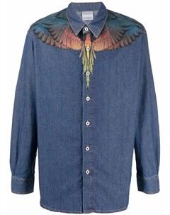 Джинсовая рубашка с принтом Wings Marcelo burlon county of milan