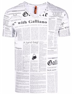 Футболка 2000 х годов с газетным принтом John galliano pre-owned