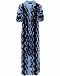 Платье миди в технике кроше с узором зигзаг Jil sander
