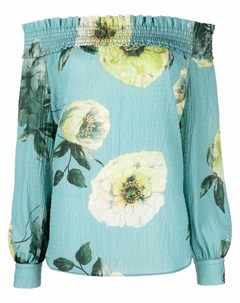 Блузка с открытыми плечами и цветочным принтом Pinko