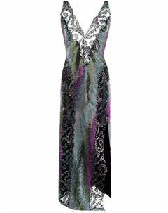 Полупрозрачное вечернее платье с кристаллами Versace