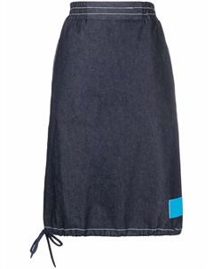 Джинсовая юбка с нашивкой логотипом Sunnei