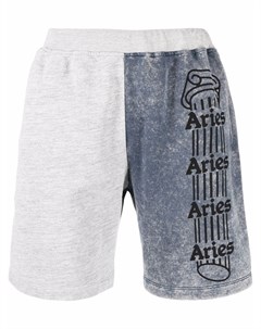 Спортивные шорты в стиле колор блок с логотипом Aries