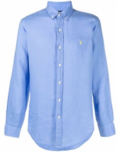 Льняная рубашка с вышитым логотипом Polo ralph lauren