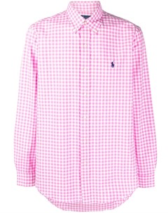 Рубашка в клетку гингем с вышитым логотипом Polo ralph lauren