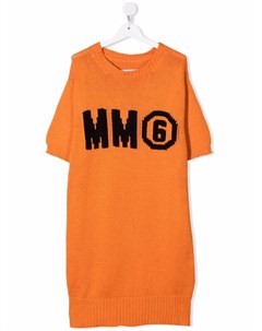 Трикотажное платье с логотипом Mm6 maison margiela kids