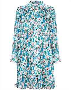 Плиссированное платье рубашка с цветочным принтом Ganni