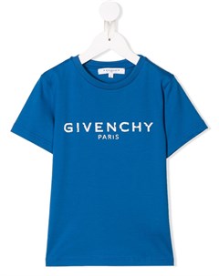 Футболка с логотипом и эффектом потертости Givenchy kids