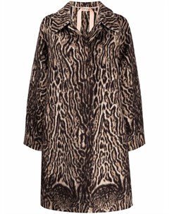Однобортное пальто с леопардовым принтом Nº21