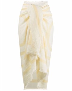 Полосатая пляжная юбка с завышенной талией Totême