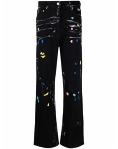Широкие джинсы с эффектом разбрызганной краски Msgm