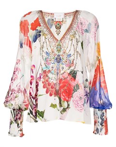 Блузка с цветочным принтом и сборками Camilla