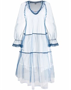 Полупрозрачное расклешенное платье миди Twinset