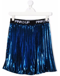 Плиссированная юбка с логотипом на поясе Pinko kids