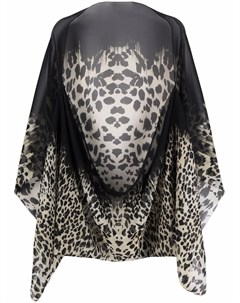 Шелковая шаль с леопардовым принтом Roberto cavalli
