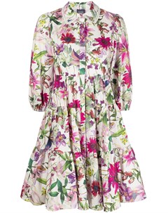 Ярусное платье рубашка с цветочным принтом Marchesa notte