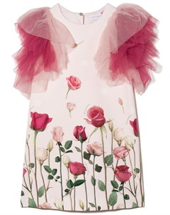 Платье с оборками и цветочным принтом Monnalisa