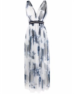 Плиссированное платье макси с V образным вырезом Ermanno firenze