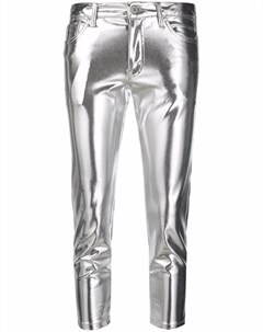Укороченные брюки с эффектом металлик Junya watanabe