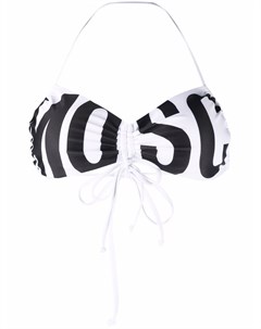 Лиф бикини с завязками и логотипом Moschino