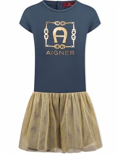 Платье футболка с логотипом Aigner kids