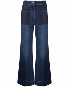 Расклешенные джинсы с контрастными карманами Victoria victoria beckham