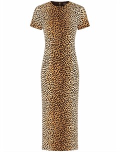 Платье с короткими рукавами и леопардовым принтом Dolce&gabbana
